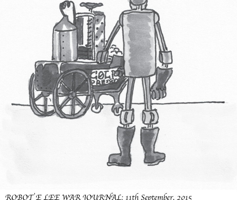 robot e lee makes a cold pressed juice machine